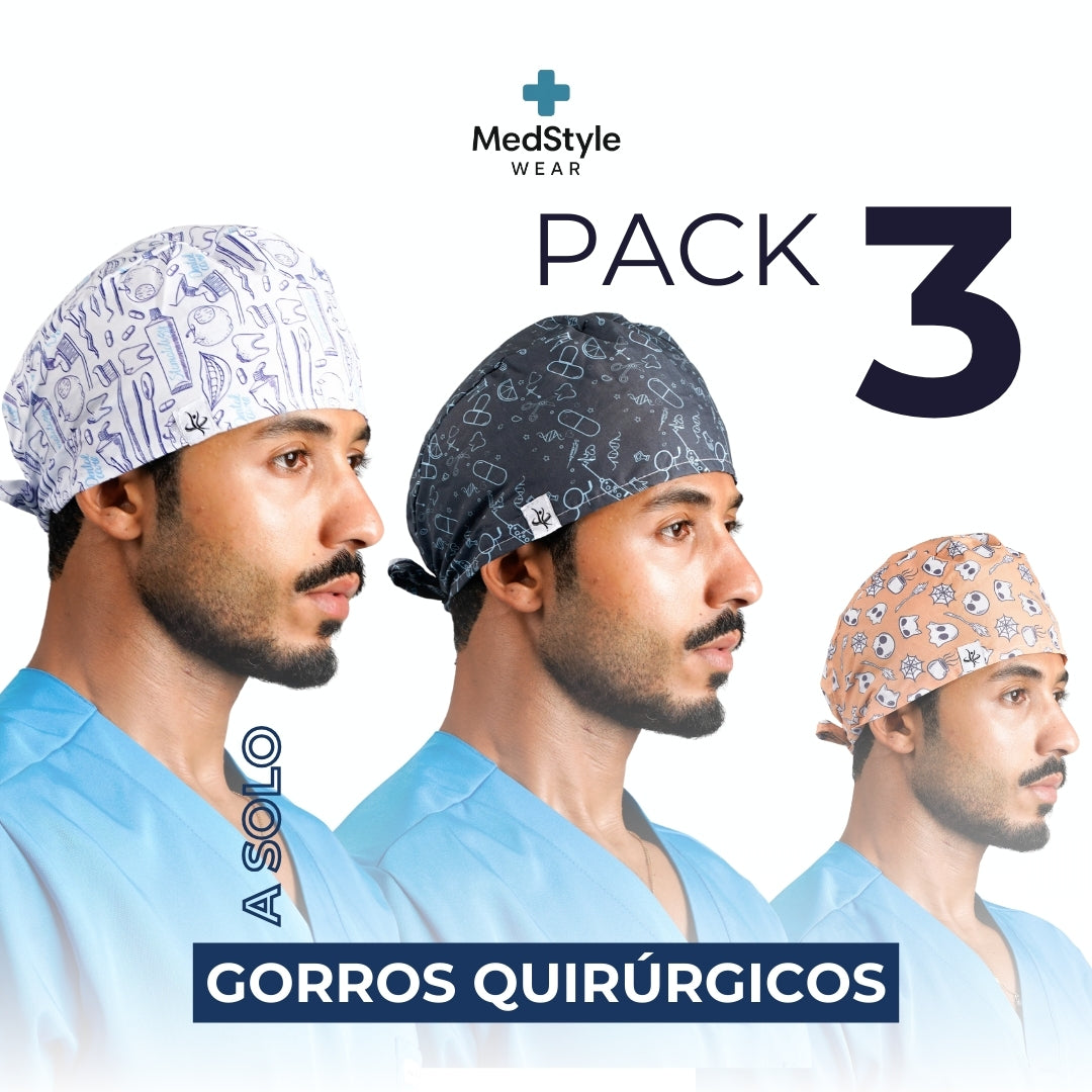 Pack 3 Gorras Médicas - Hombre