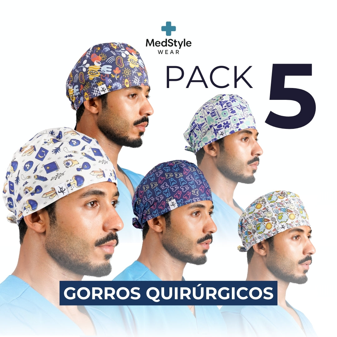 Pack 5 Gorras Médicas - Hombre