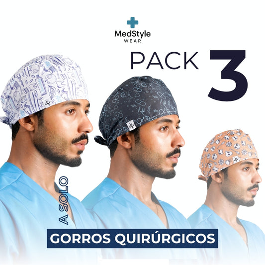 Pack 3 Gorras Médicas - Hombre