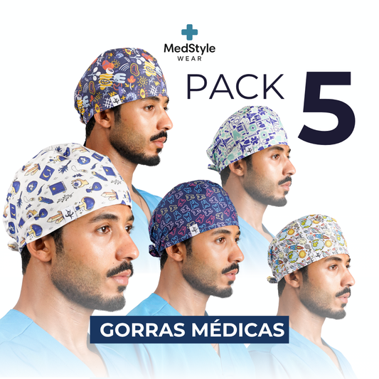 Pack 5 Gorras Médicas - Hombre