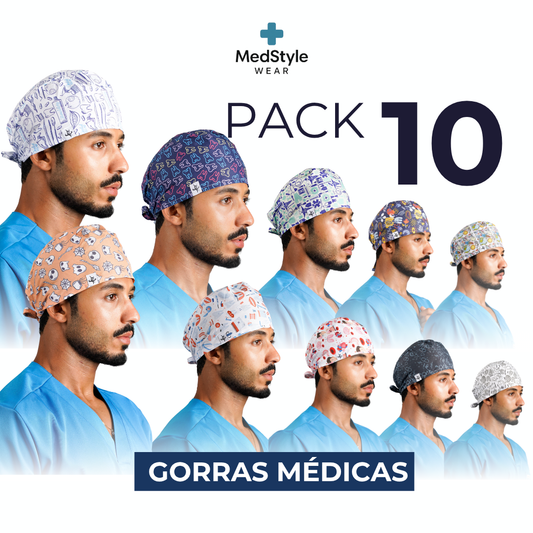 Pack 10 Gorras Médicas - Hombre