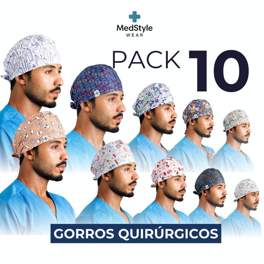 Pack 10 Gorras Médicas - Hombre