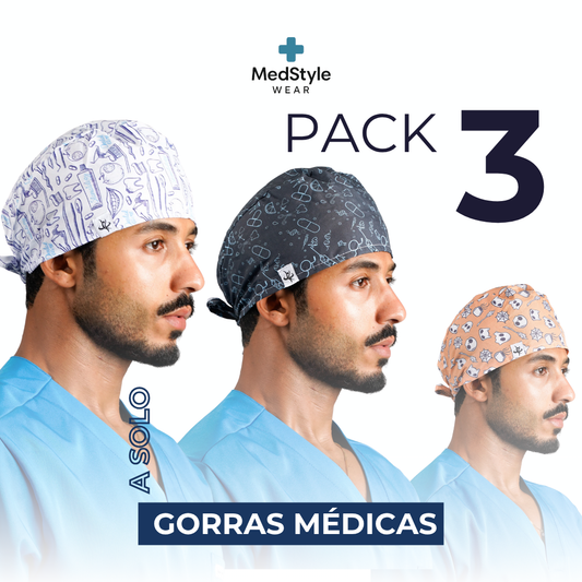 Pack 3 Gorras Médicas - Hombre